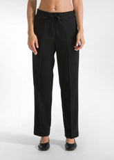 MODAL GABARDINE STRAIGHT PANTS - BLACK - BLACK | DEHA