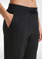 PANTALONE DRITTO IN GABARDINE DI MODAL NERO - BLACK | DEHA