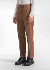 MODAL GABARDINE STRAIGHT PANTS - BROWN - GLACE' BROWN | DEHA