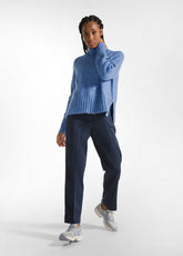 MODAL GABARDINE STRAIGHT PANTS - BLUE - NIGHT BLUE | DEHA