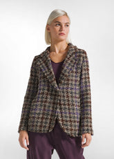 BOUCLE' TWEED BLAZER - BROWN - BROWN CHECKS | DEHA