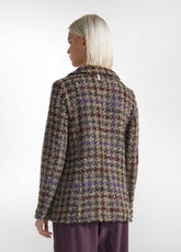 BOUCLE' TWEED BLAZER - BROWN - BROWN CHECKS | DEHA