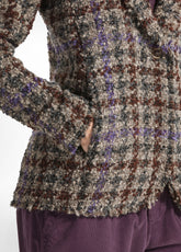 BOUCLE' TWEED BLAZER - BROWN - BROWN CHECKS | DEHA