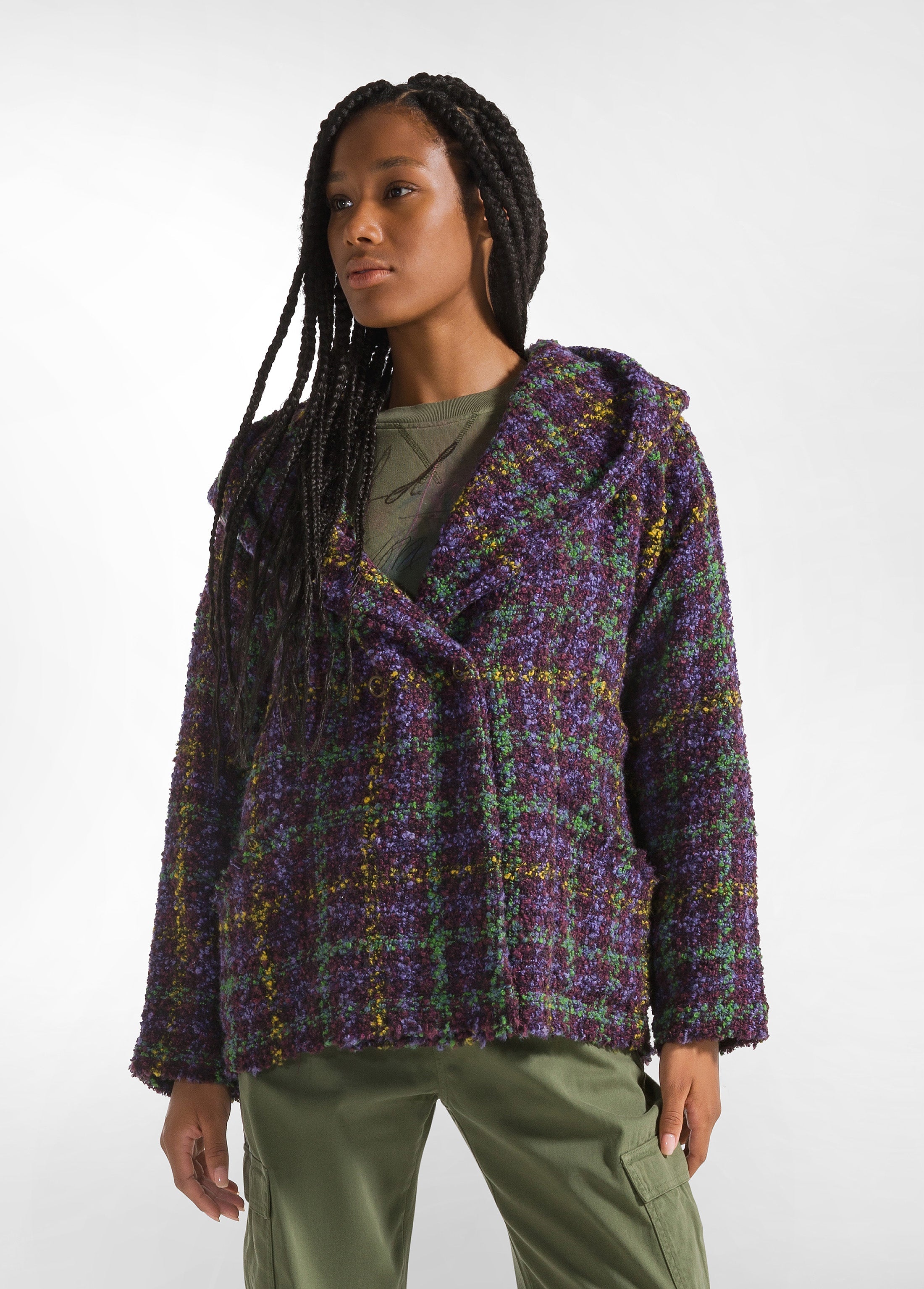 Purple tweed coat best sale