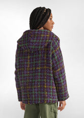 GIACCONE IN TWEED BOUCLE' VIOLA - PURPLE CHECKS | DEHA