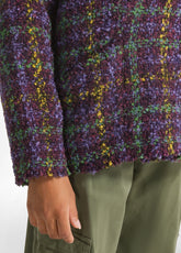 GIACCONE IN TWEED BOUCLE' VIOLA - PURPLE CHECKS | DEHA