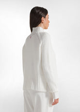 HIGH-NECK FLUFFY SWEATER - WHITE - MILK WHITE | DEHA