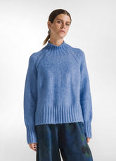 PULLOVER SOFFICE COLLO ALTO BLU - SKY BLUE | DEHA