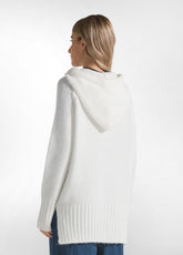 PULLOVER SOFFICE CON CAPPUCCIO BIANCO - MILK WHITE | DEHA