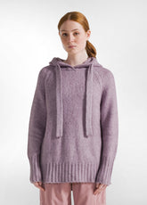 PULLOVER SOFFICE CON CAPPUCCIO VIOLA - Warm and Cosy | DEHA