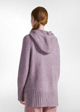 PULLOVER SOFFICE CON CAPPUCCIO VIOLA - LILAC | DEHA