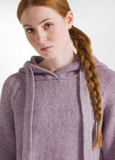 PULLOVER SOFFICE CON CAPPUCCIO VIOLA - LILAC | DEHA