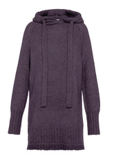 PULLOVER SOFFICE CON CAPPUCCIO VIOLA - PLUM VIOLET | DEHA