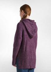 PULLOVER SOFFICE CON CAPPUCCIO VIOLA - PLUM VIOLET | DEHA