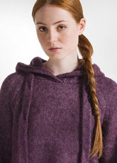 PULLOVER SOFFICE CON CAPPUCCIO VIOLA - PLUM VIOLET | DEHA