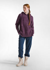 PULLOVER SOFFICE CON CAPPUCCIO VIOLA - PLUM VIOLET | DEHA