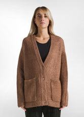 CARDIGAN SOFFICE MARRONE - GLACE' BROWN | DEHA