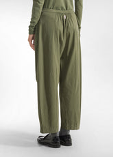 PANTALONE BALLOON IN GABARDINE VERDE - OLIVE GREEN | DEHA