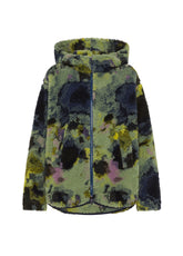 ALLOVER TEDDY JACKET - MULTICOLOR - PAINTED GREEN BLUE | DEHA