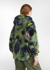 ALLOVER TEDDY JACKET - MULTICOLOR - PAINTED GREEN BLUE | DEHA