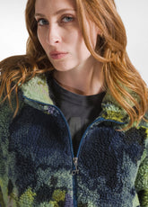 ALLOVER TEDDY JACKET - MULTICOLOR - PAINTED GREEN BLUE | DEHA