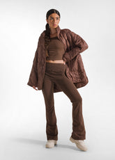 LIGHT PADDED LONG JACKET - BROWN - GLACE' BROWN | DEHA