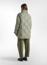 LIGHT PADDED LONG JACKET - GREEN - SAGE GREEN | DEHA