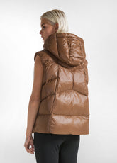 PUFFER DOWN GILET - BROWN - GLACE' BROWN | DEHA