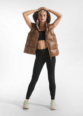 PUFFER DOWN GILET - BROWN - GLACE' BROWN | DEHA