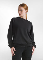 ELASTICATED BOTTOM SWEATSHIRT - BLACK - Pulse | DEHA