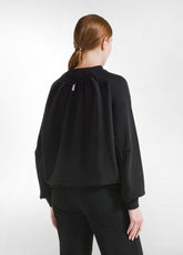 ELASTICATED BOTTOM SWEATSHIRT - BLACK - BLACK | DEHA