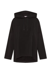 LONG HOODED SWEATSHIRT - BLACK - BLACK | DEHA