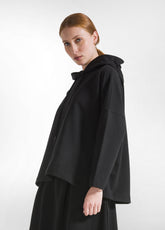 LONG HOODED SWEATSHIRT - BLACK - BLACK | DEHA