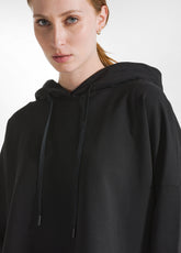 LONG HOODED SWEATSHIRT - BLACK - BLACK | DEHA