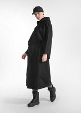 LONG HOODED SWEATSHIRT - BLACK - BLACK | DEHA