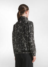 GRAY ANIMAL PRINT ZIPPER SWEATSHIRT - LEOPARD GREY | DEHA