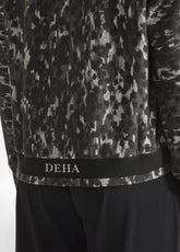 FELPA CON ZIP STAMPA ANIMALIER GRIGIO - LEOPARD GREY | DEHA