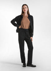 COTTON AND MODAL STRAIGHT LEG PANTS BLACK - BLACK | DEHA