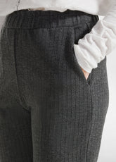 PINSTRIPED STRAIGHT PANTS - GREY - DARK GREY | DEHA