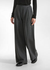 PINSTRIPED PLEATED PALAZZO PANTS - GREY - DARK GREY | DEHA