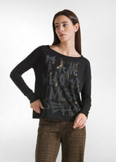 GRAPHIC MODAL LONG SLEEVE T-SHIRT - BLACK | DEHA