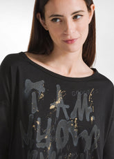 GRAPHIC MODAL LONG SLEEVE T-SHIRT - BLACK - BLACK | DEHA