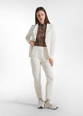 MATELASSE' SLIM-FIT PANTS - WHITE - MILK WHITE | DEHA