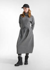 MATELASSE' LONG DRESS - GREY - Warm and Cozy | DEHA