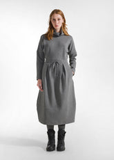 MATELASSE' LONG DRESS - GREY - SILVER GRAY | DEHA