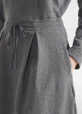 MATELASSE' LONG DRESS - GREY - SILVER GRAY | DEHA