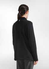 WARM FLEECE DOUBLE-BREASTED BLAZER - BLACK - BLACK | DEHA