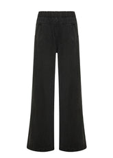 PANTALONE PALAZZO IN DENIM LYOCELL NERO - BLACK | DEHA