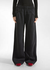 PANTALONE PALAZZO IN DENIM LYOCELL NERO - BLACK | DEHA