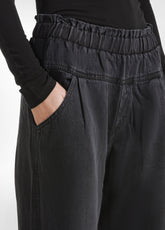 LYOCELL DENIM PALAZZO PANTS - BLACK - BLACK | DEHA